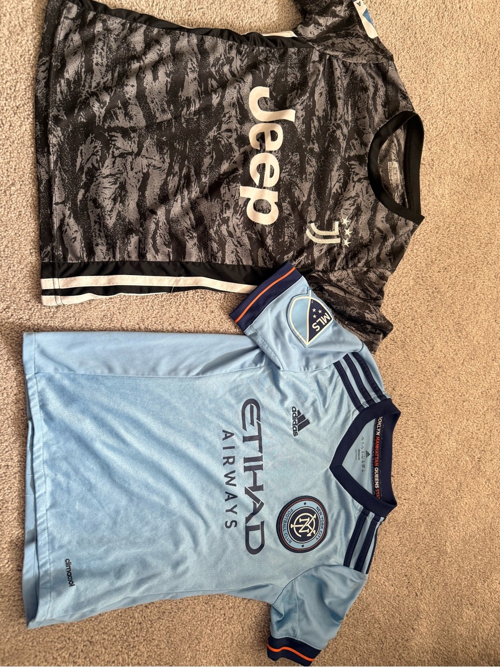 adidas Light Blue & Black Kids Soccer Jerseys (Set)